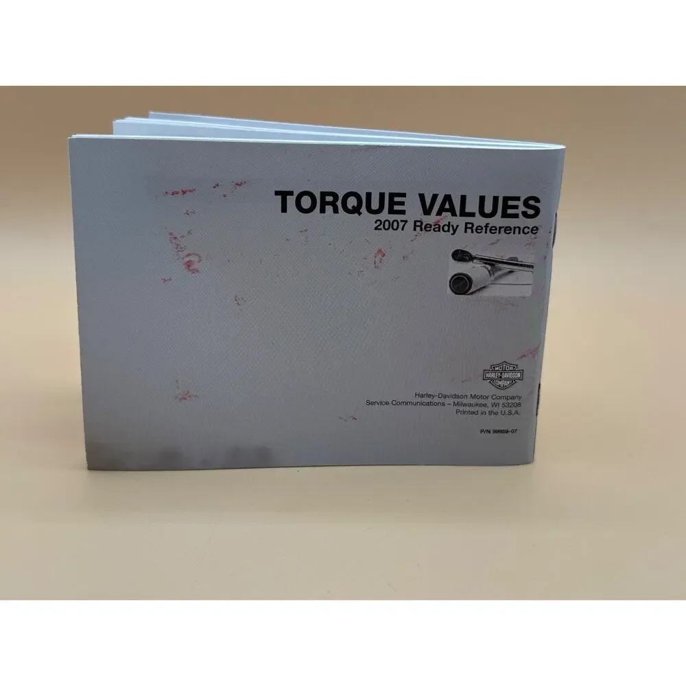 2007 Harley-Davidson Torque Values Ready Reference Manual P/N 99959-07 OEM